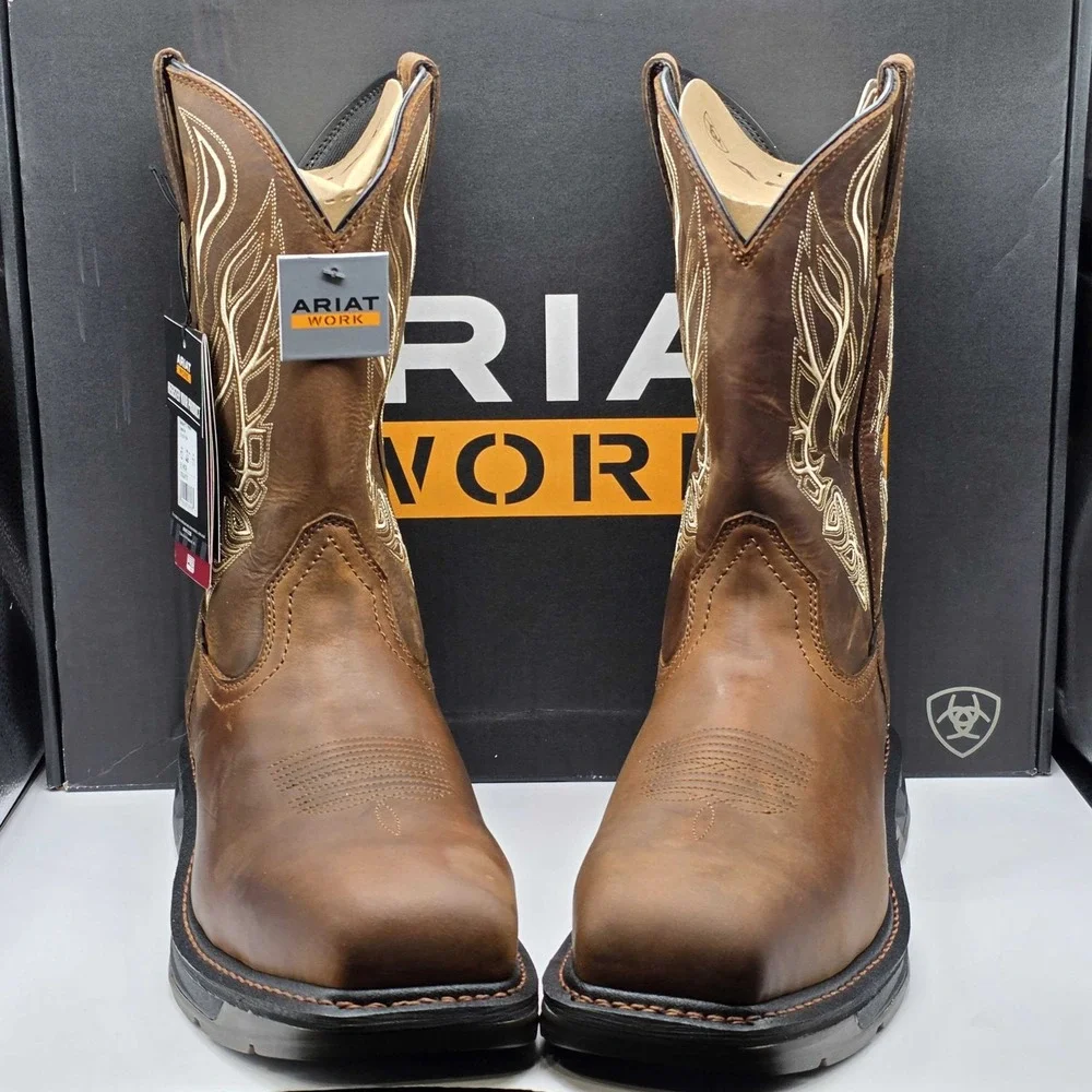 Ariat WorkHog XT Phoenix Carbon Toe Pull On Work Boots Men's 12 EE Brown NWT